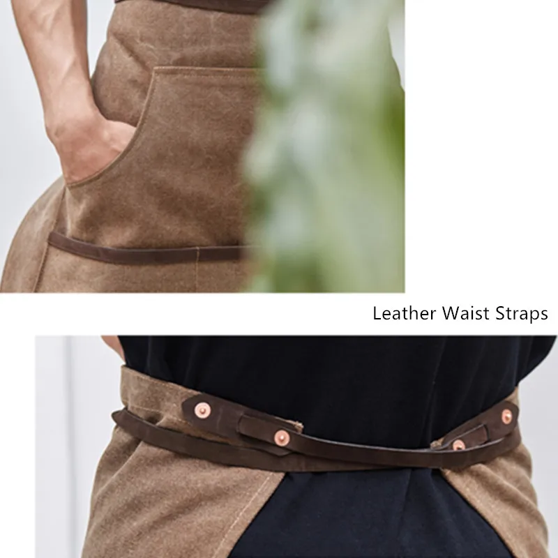 Washed Canvas Waist Apron E10-5