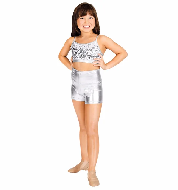 ICOSTUMES Girls High Waisted shiny Dance shorts ballet dancewera jazz