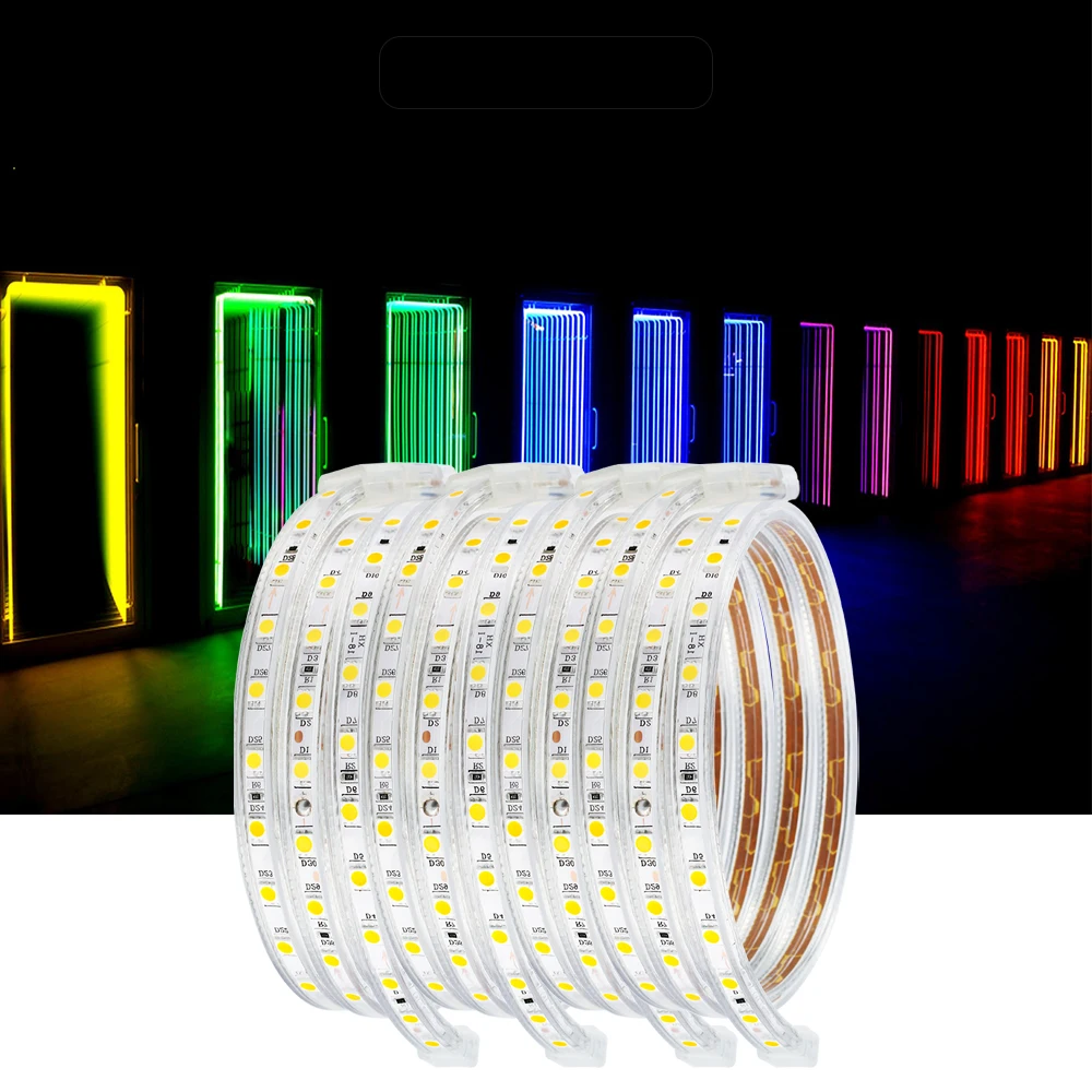 50 м Светодиодная лента 220 В AC водонепроницаемый 60 Светодиодный s/M 5050 SMD