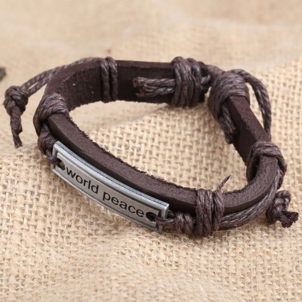 Девочка Мальчик жгутовый браслет унисекс браслет с веревками, лента мира пластины CX17