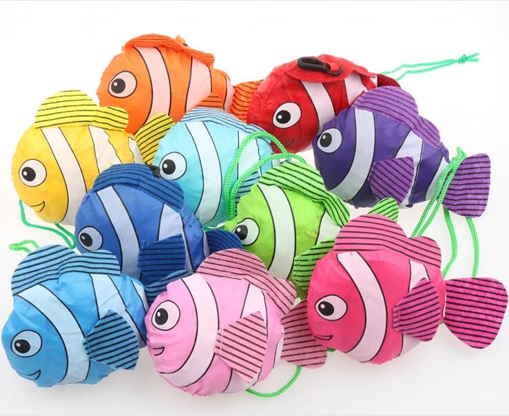 Mic New 10 Colors Tropical Fish Foldable Eco Reusable Shopping Bags 38cm x58cm  GB021