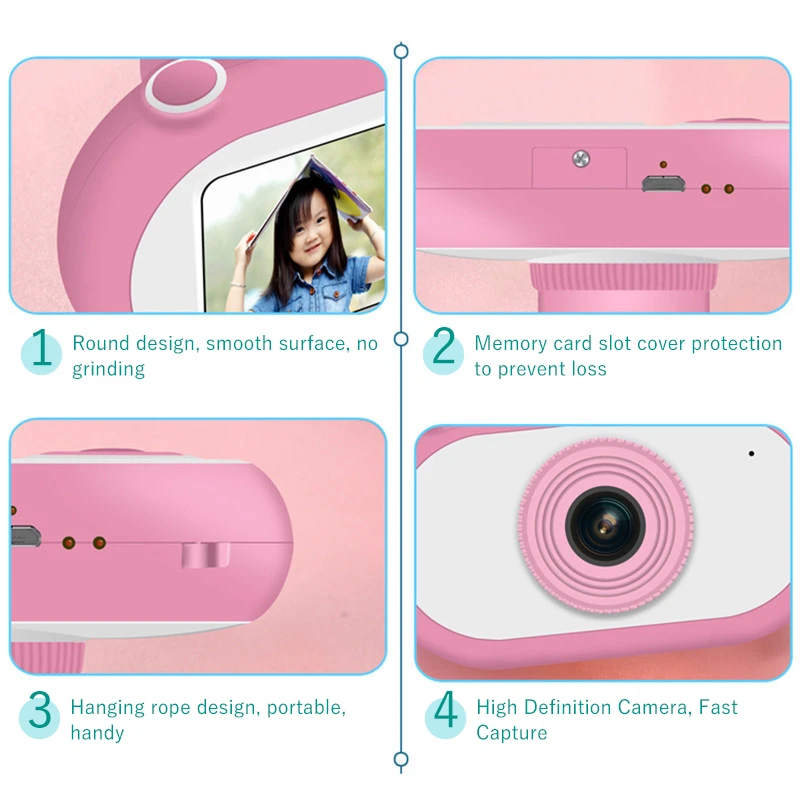 Full HD 1080P Portable Digital Video Camera 1.5 Inch LCD Screen Mini Toy Camera DSLR Camera Children Kids Digital Camcorder Gift