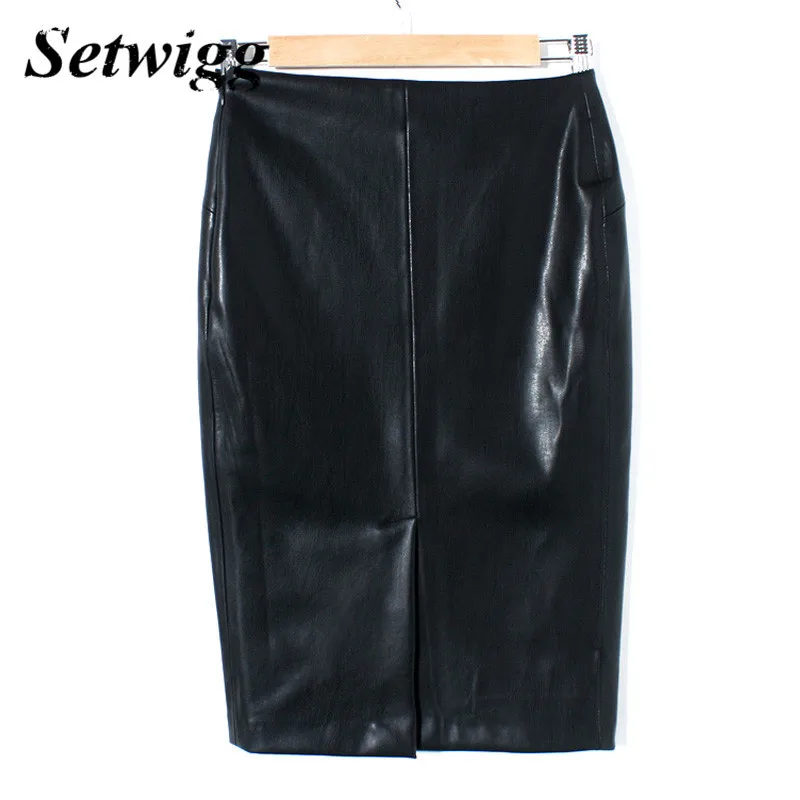 High-Quality-PU-Leather-Pencil-Skirts-Empire-Waisted-Zipper-Vintage-Spring-Black-Faux-Synthetic-Leather-Bodycon (4)