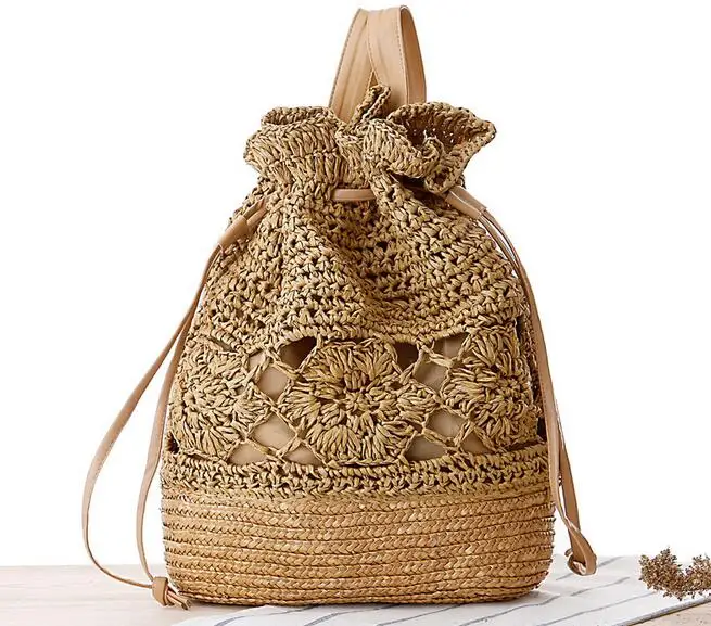 straw beach bag backpack