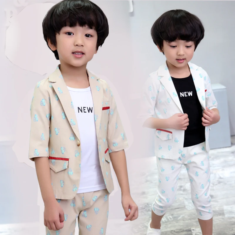 Retail 1set High Quality Child blazers suit short sleeve summer Baby