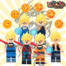 Dragon Ball 100 шт./лот супер HeroesGoku боевой урон Zoarium Vegeta строительные блоки игрушки для детей XP021-XP026