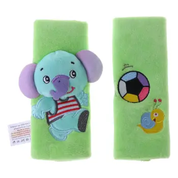 

2pcs Baby Shoulder Pad Stroller Safety Seat Belt Cover Protective Cartoon Plush Cotton Pad