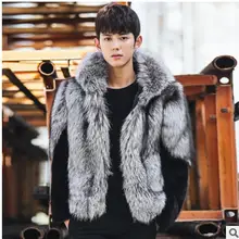 Новинка, большие размеры, мужские пальто с капюшоном, зима-осень, искусственный мех, верхняя одежда из лисьего меха, искусственный мех, куртки, одежда, повседневные пальто J1676