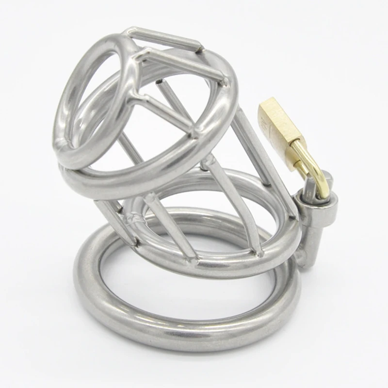 Stainless Steel Chastity Belt,Penis Cage,Cock Rings Sleeve,Male Chastity Device with Padlock ,Adult Game BDSM Sex Toys For Men