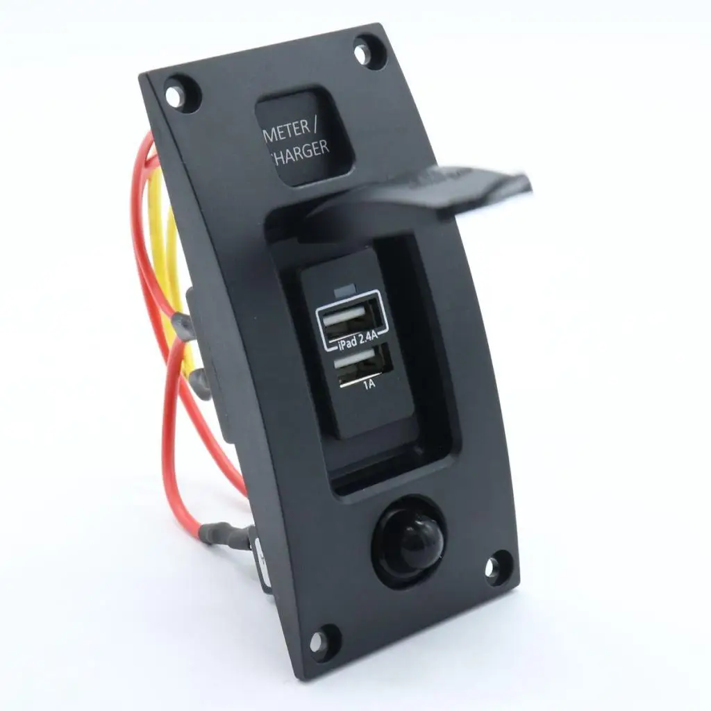 1 Pcs 5V 3.4A 1-Gang IP66 Waterproof Car Marine Boat LED Curved Dual USB Charger Panel For Smartphone Etc CE Certification