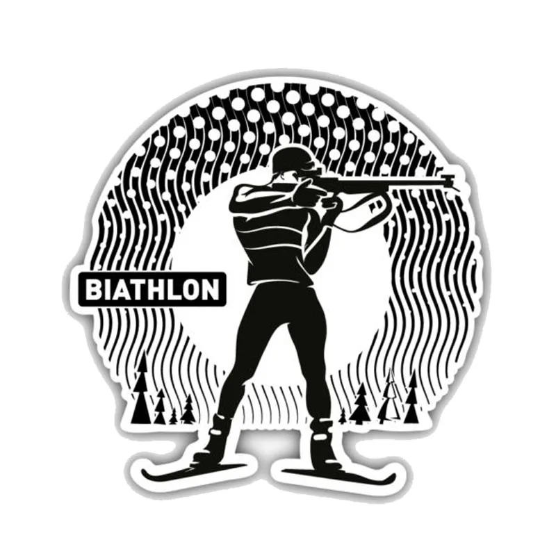

12.7CM*12.7CM Personality Shooting Sticker Biathlon Sport Label PVC Car Decal 11-00030