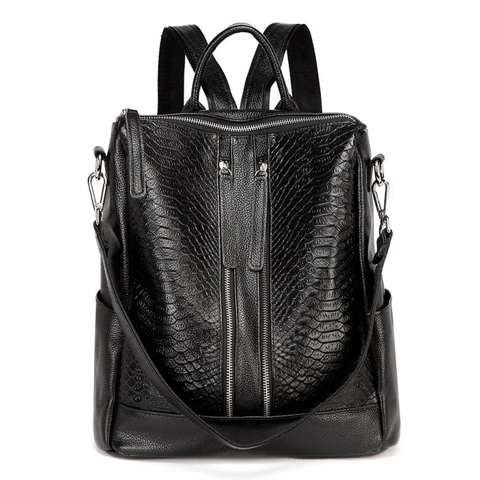 ZENCY 100% Genuine Leather Alligator Women Cowhide Classic Deign American Style Fashion Crocodile Women's Backpacks Designer Bag