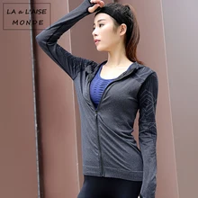 Женская толстовка для фитнеса верхняя часть спортивного костюма Женская майка спортивная одежда для активного отдыха йога спортивный топ женские спортивные куртки с капюшоном