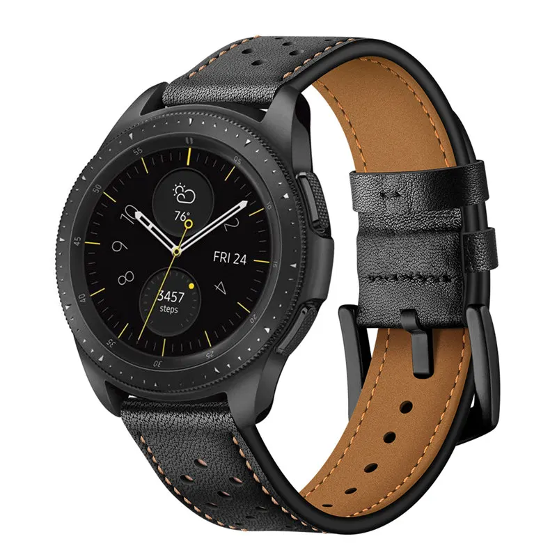 Кожаный ремешок gear S3 для samsung galaxy watch 46 мм 42 мм active 2 band amazfit grt 47 мм bip huawei watch GT 2 Браслет ремешок для часов