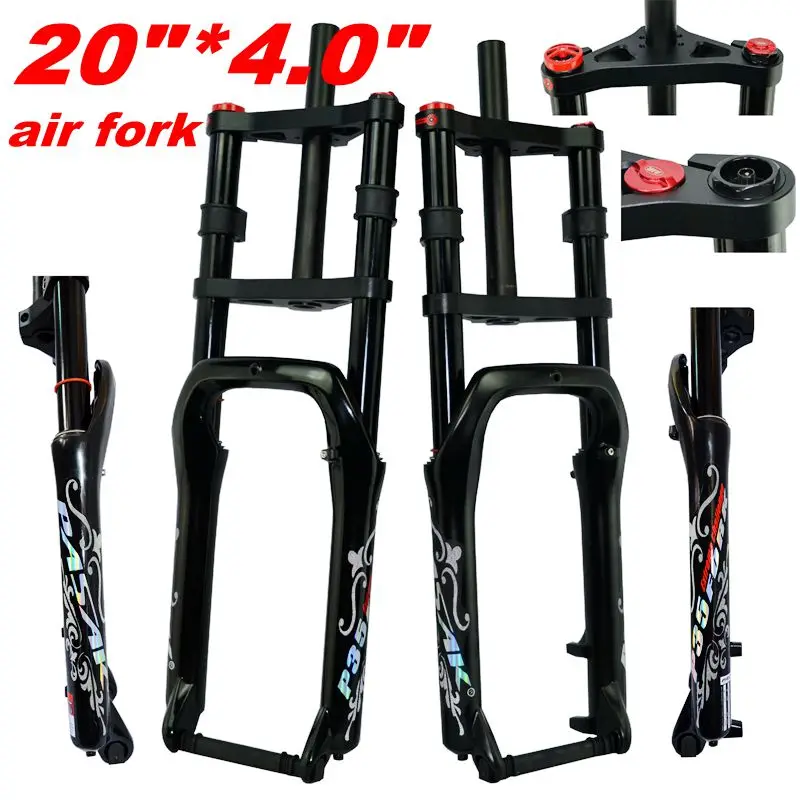 Fat Fork 2"* 4,0" Снеговик Fat Bicycle двойные плеча воздушные вилки MTB горные вилка 20 дюймов Fat Bike 135 мм космический Магниевый сплав