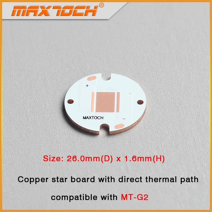 

MAXTOCH MCPCB Cree MTG-2 MTG2 MTG 26mm x 1.6mm Copper Star Board with Direct Thermal Path