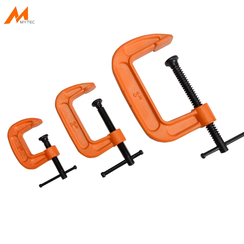 

High Quality C-Clamp Set 3-piece 1", 2" & 3" Heavy Duty Ductile Iron G Clamp for Woodworking
