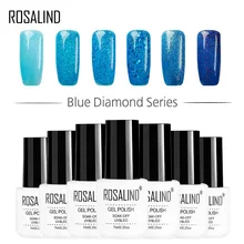 ROSALIND гель 7 мл цветной лак для ногтей набор синих цветов замачиваемый УФ маникюрный лак для ногтей Полупостоянный гель лак
