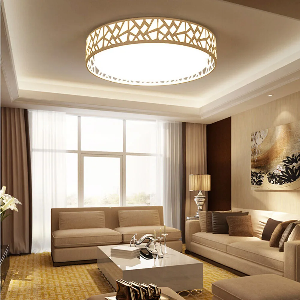 

Top Led Ceiling Light 110v-220v Creative Round White Stylish Apartments Ceiling Lamps Button Type Acrylic Modern Ceiling Lamp