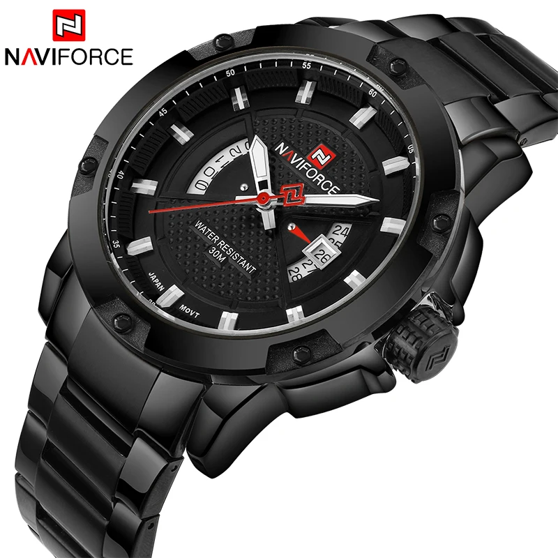 Top Brand Men Watch NAVIFORCE Luxury Man Sports Military Watches Men's Full steel Quartz Date Clock WristWatch Relogio Masculino men watches brand luxury men military wrist watches full steel sports watch waterproof relogio masculino men s quartz wristwatch