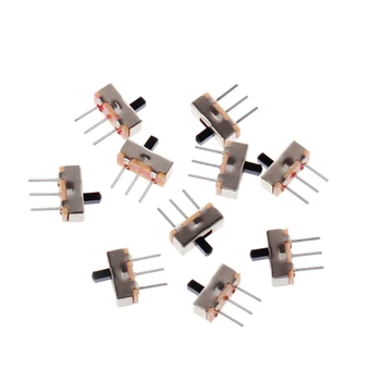 

10Pcs/Set 2 Position On/Off SPDT 1P2T 3 Pin PCB Panel Mini Vertical Slide Switch SS12D00G3