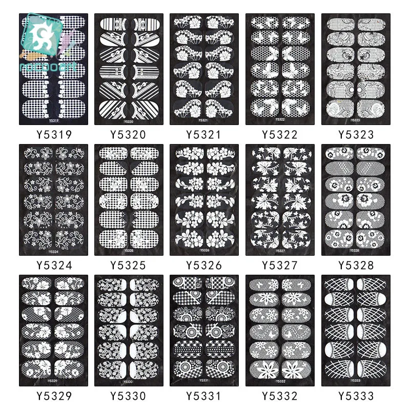 Y Series-10pcs наклейки для ногтей полностью самоклеющиеся наклейки для ногтей