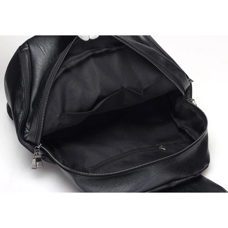  2019 Casual Women Backpack Female PU Leather Backpacks Black Bagpack Bags For College Students Girl - 32868537965