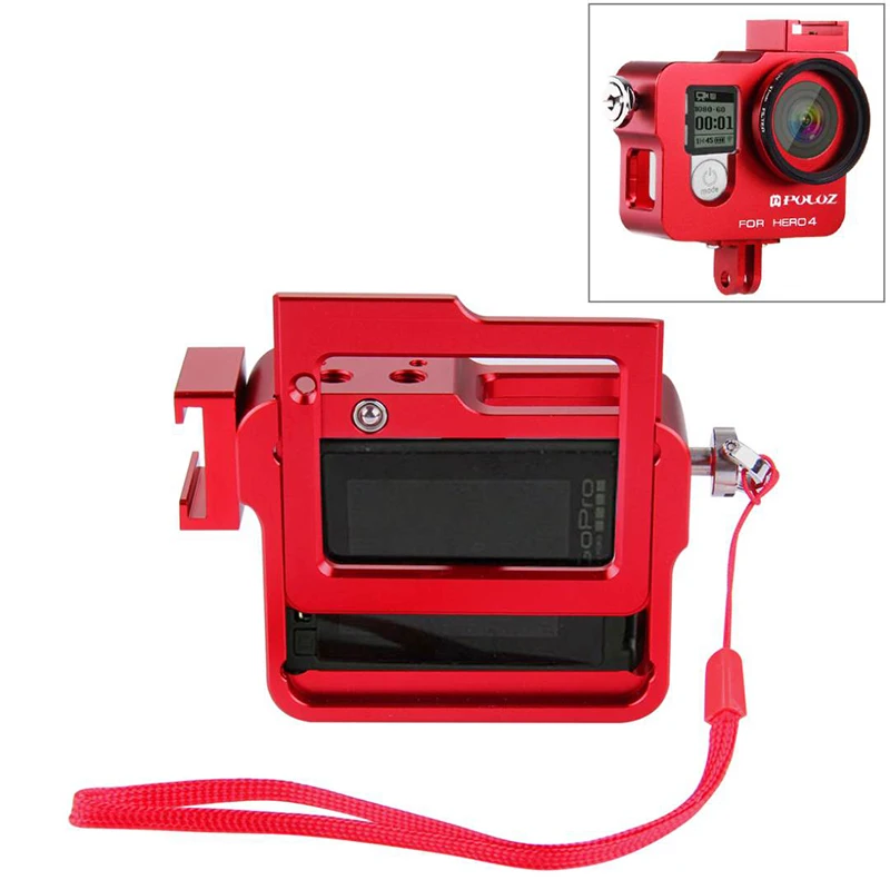  Aluminum Alloy cage Protective Housing Case Cover  Metal frame with lens cap for GoPro HERO4 Sports action camera accessories (13)