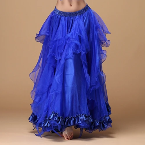 Живота танцевальный костюм аксессуары Макси Длинная юбка представление Сторона Сплит Юбки для танца живота - Цвет: Royal blue
