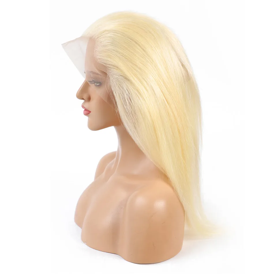 613 блонд 360 Кружева Фронтальная Закрытие прямые светло-коричневые кружева бразильские Remy человеческие волосы предварительно сорванные FedEx/DHL