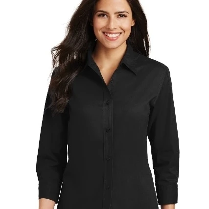 Port Authority L612 Port Authority Ladies 3 by 4 Sleeve Easy Care Shirt Black - 3XL (1)