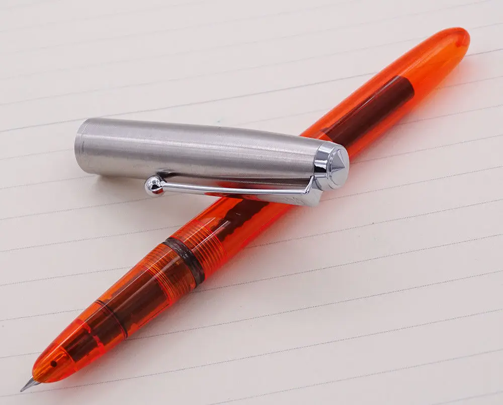 Fonte do Vintage Conjunto de Tampa de Aço Inoxidável com Capuz Escrita a Tinta Pen para o Office Jinhao Caneta Extra Fine Nib 0.38 Milímetros Suave 51 5 Pcs 6 High Quality Material escolar e de escritório