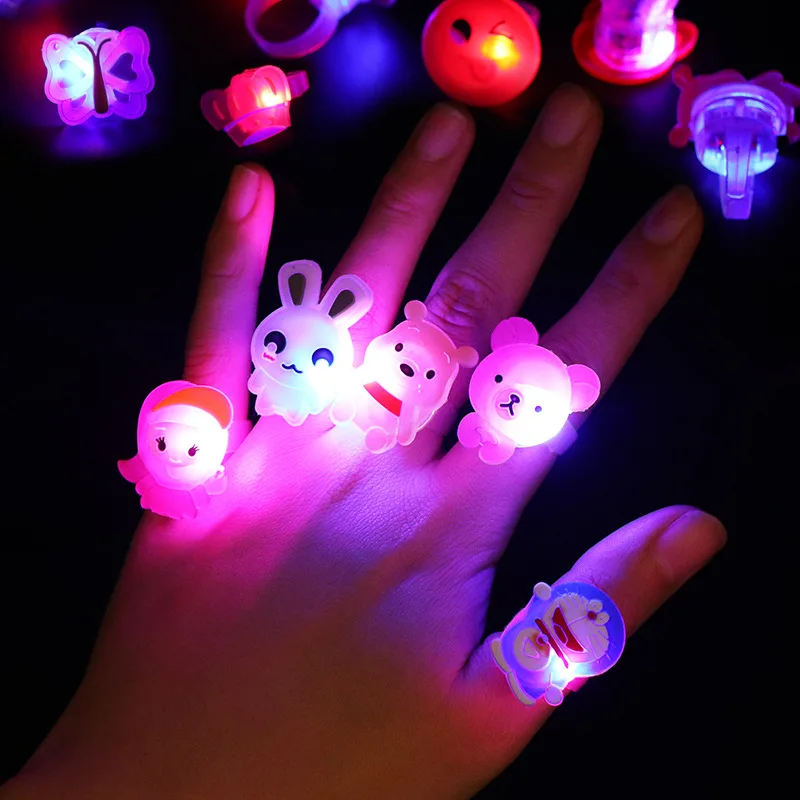 5 шт./компл. светящиеся кольца мультяшное люминесцентное кольцо рождественское мягкое резиновое кольцо лампа для детской игрушки сверкающий светодиодный игрушки