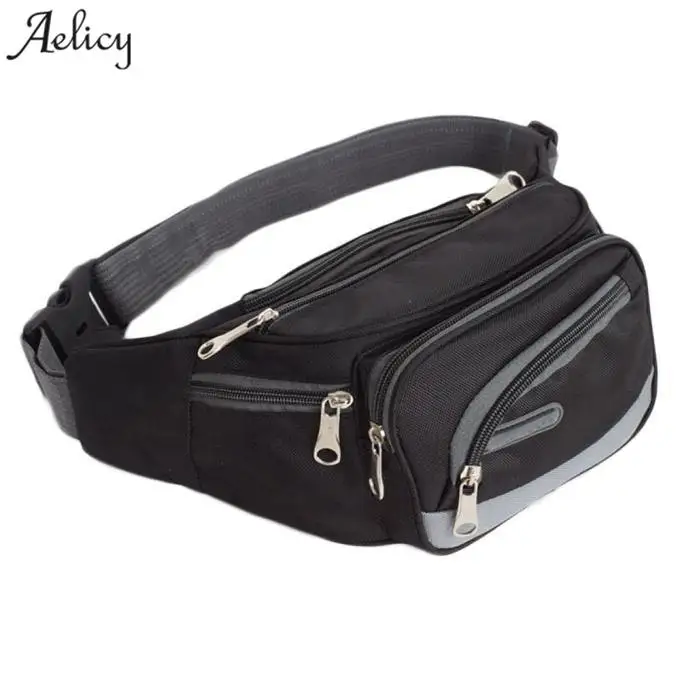 Aelicy للجنسين جديد أزياء النساء الرجال المحمولة السفر النايلون حزام خصر حقيبة ظهر الحقيبة للجنسين الخصر حزم حزمة مراوح حقيبة بحزام