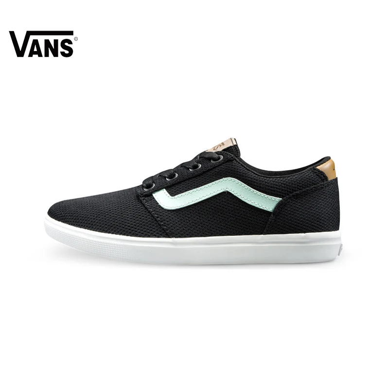 Original Vans New Arrival Black Color Low-Top Women's light weight Skateboarding Shoes Canvas Sneakers