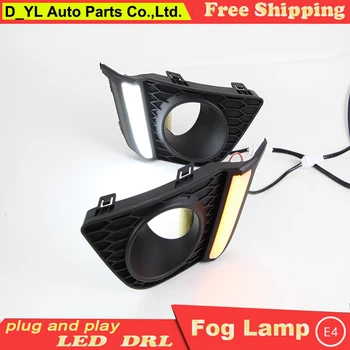 

Car Styling Daytime Running Lights for Honda Fit LED DRL 2014-2015 Fit LED Fog Light Front Lamp Automobile Accessories with turn