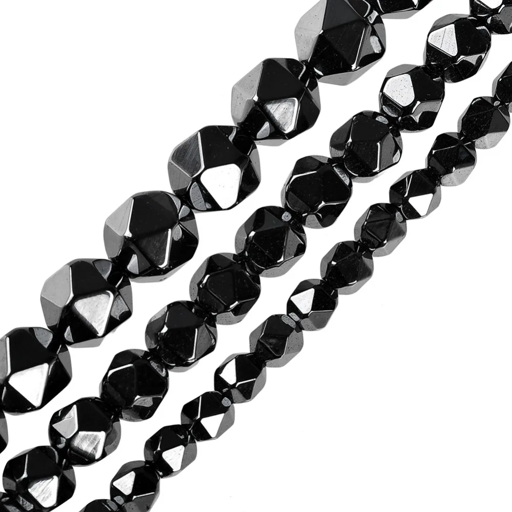 

Natural Stone Faceted Hematite Beads Round Loose Strand Beads 6mm 8mm 10mm for DIY Jewelry Making Accessories Necklace Bracelet