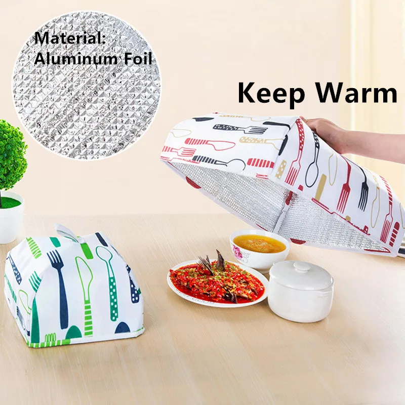 New Folding Lid Food Covers Keep Foods Warm Vegetable Cover Container Aluminum Foil Dishes Heat