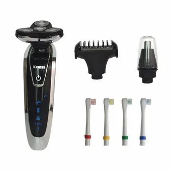 

Multifunction 4 in 1 Facial Cleane Equipment Face Care Electric Shaver Nose Hair Trimmer Brushing Teeth Rechargeable Man Beauty