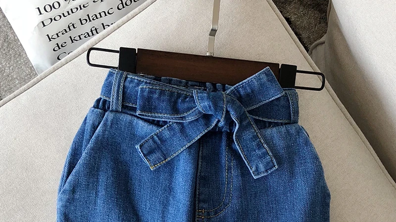 Calças de Brim Casual com Cintura Nova Primavera Outono Item Menina Esportes Calça Jeans 2020 15 High Quality Mamãe e Bebê