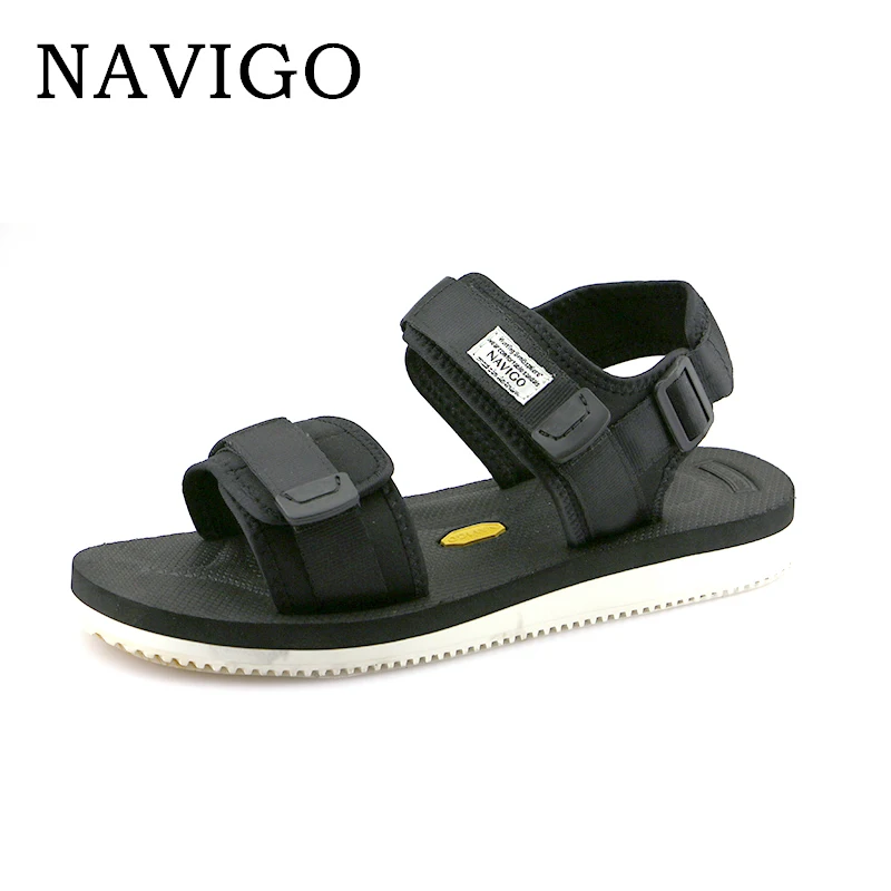 Navigo Summer Men Sandals Shoes 2018 Fashion Black Sandals Men White Botton Breathable Men Casual Shoes Sandals Size 10