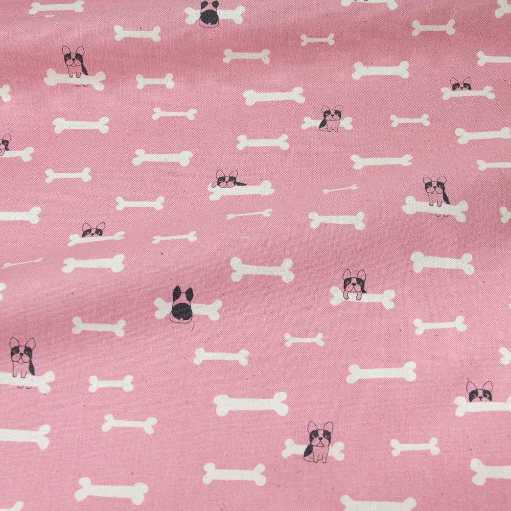 

50cm*110cm Japanese Kokka Canvas Cotton Fabric For Patchwork Bulldog B