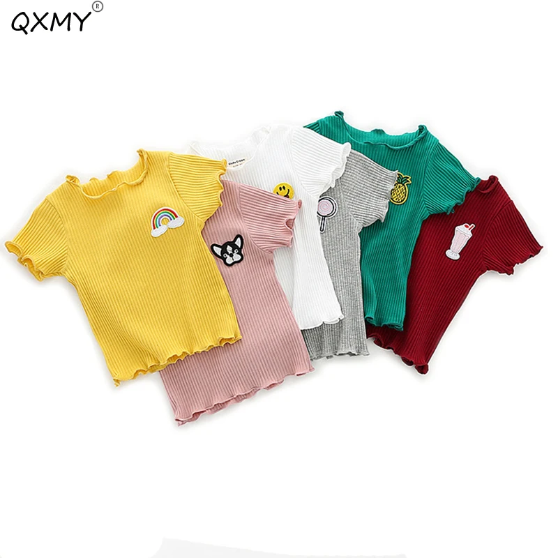 summer baby kids t shirt candy color casual shirt for baby girls