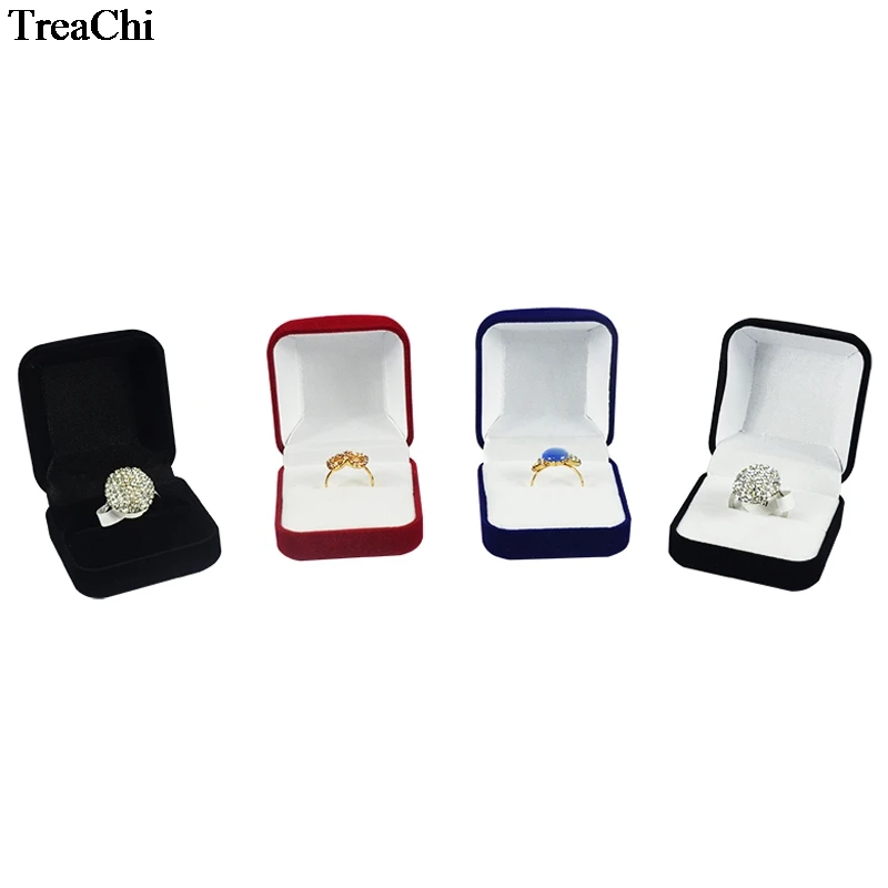 Retail Blocked Wedding Jewellery Earring Ring Gift Box 4 Colors Available Ring Earring Packing Storage Organizer Box 5*5.8*3.5cm