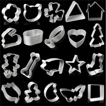 

Cookie Mold Cookie Cutter Aluminum Three-dimensional 29 Shape Christmas Tree Flower Bear Cat Heart Cake Decorating Tools