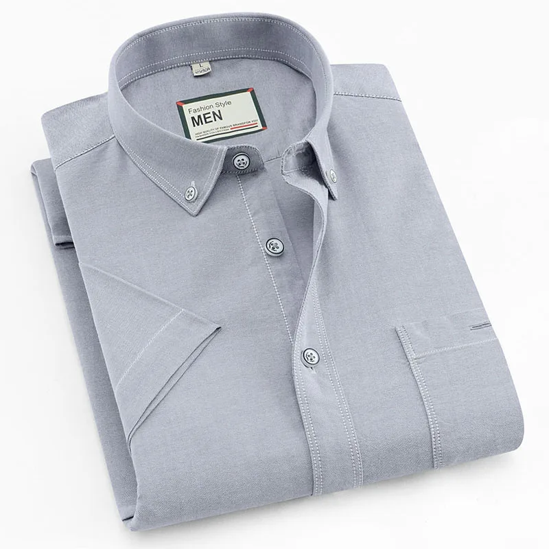 2019 الصيف قصيرة الأكمام 100% القطن أكسفورد الرعاية سهلة منتظم صالح الصلبة مخطط منقوشة الأعمال الرجال عارضة قمصان 2019 الصيف قصيرة الأكمام 100% القطن أكسفورد الرعاية سهلة منتظم صالح الصلبة مخطط منقوشة الأعمال الرجال عارضة قمصان