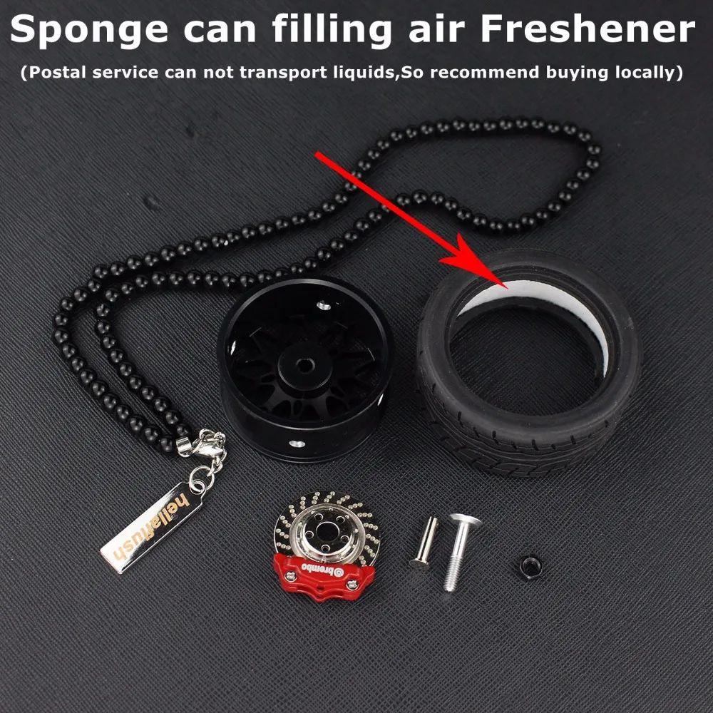 Rearview Suspension Auto Ornaments Car Hanging Keychain Alloy Wheel Rearview Mirror Pendant Decorat