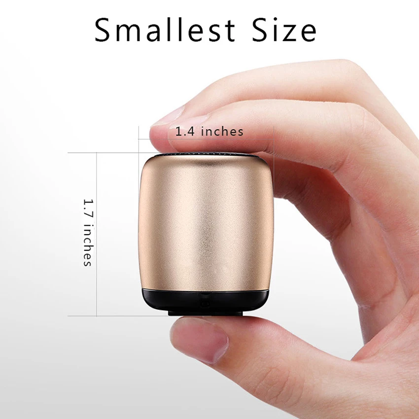 Aimitek Mini Wireless Speaker Small Pocket Size gold-3