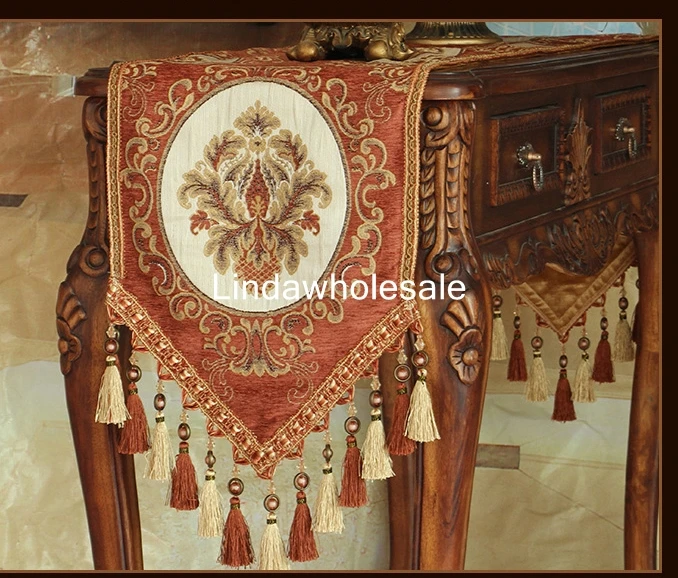 عالية الجودة الأوروبية الجدول العداؤون ، الراقية القهوة راية والأوروبية الفاخرة طاولة العلم ، القماش الزخرفية