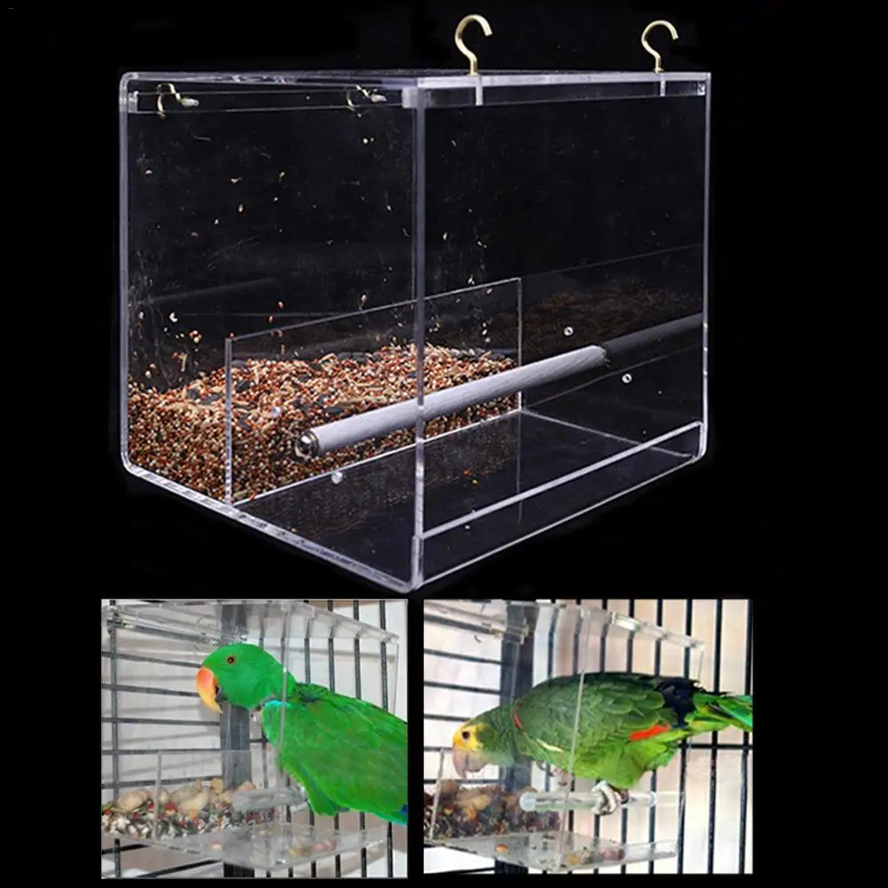 

Bird Feeder Acrylic Automatic Parrot Feeder No Mess Feeding Device Seed Food Container For Small Medium Sized Birds Dropshipping